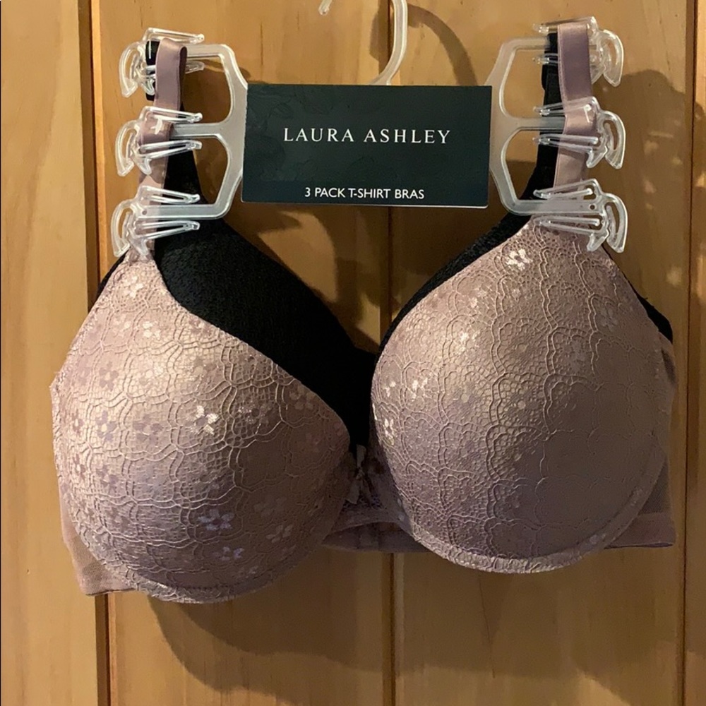 NEW 2pk Laura Ashley lace t-shirt bras 38D